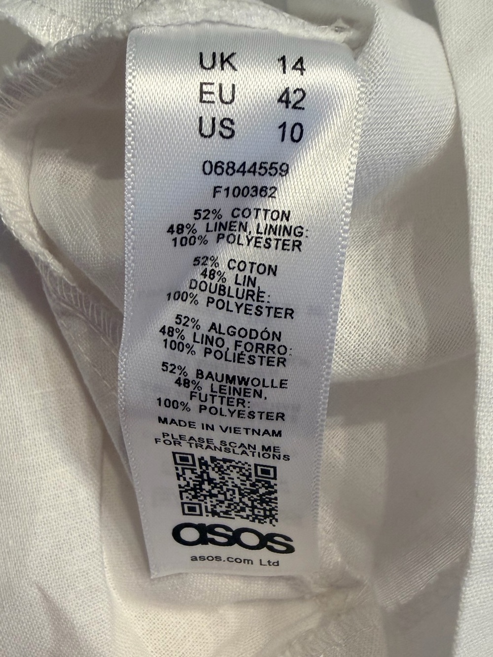 *NWT* ASOS Women’s White Mini Skort, Size 10 - Picture 8 of 9
